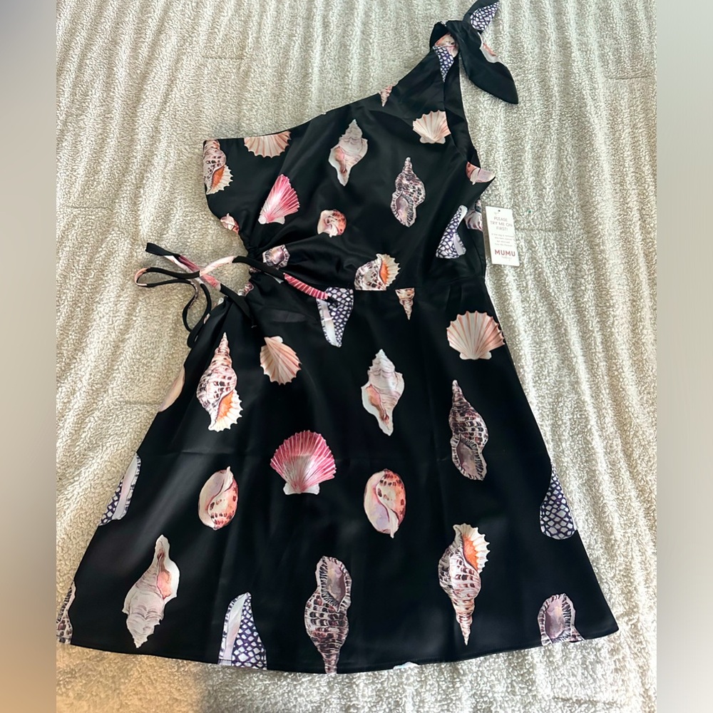 Show Me Your MuMu Kenz Mini Dress Black Shell Luxe Satin medium